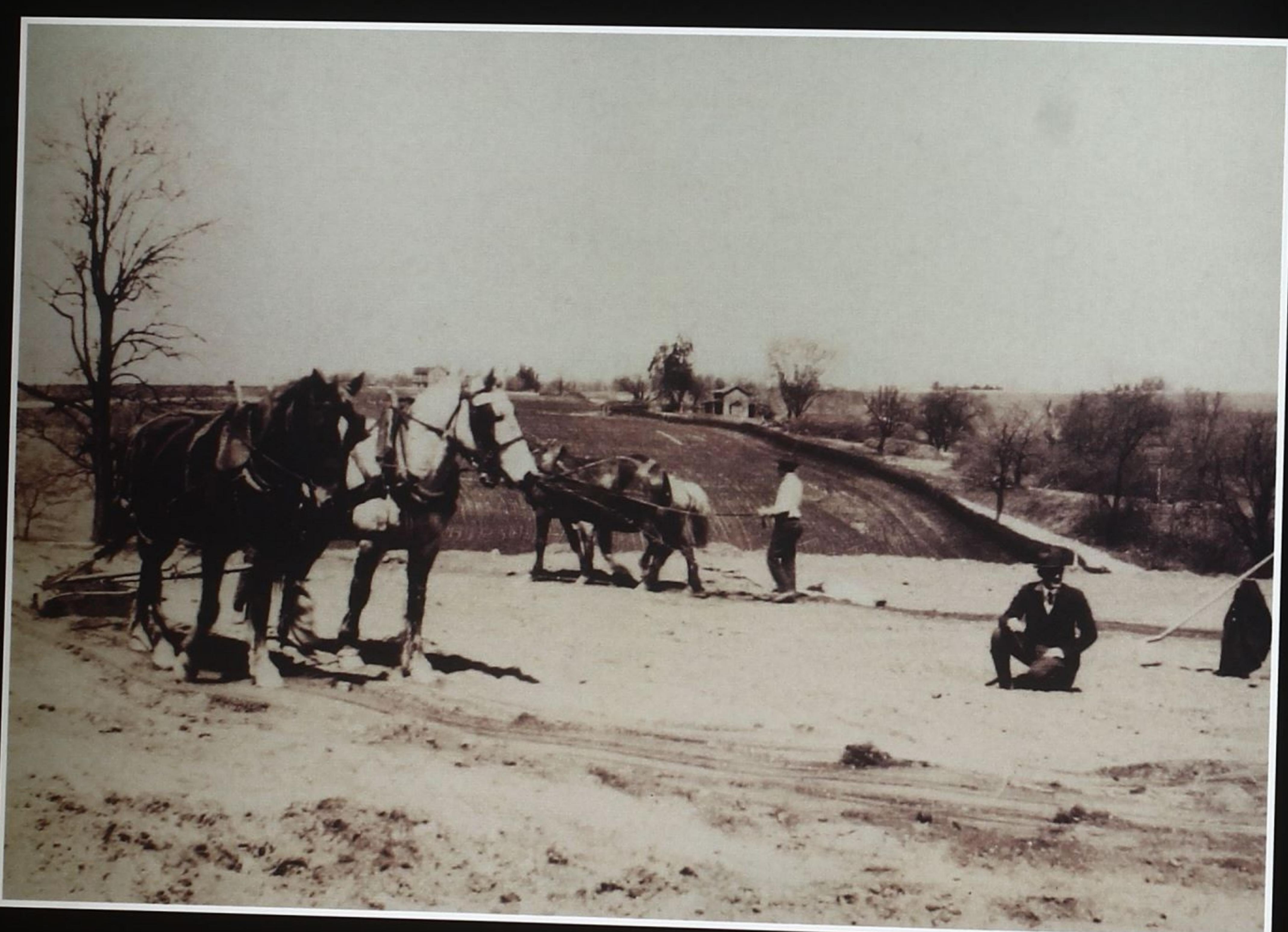 A.W. Tillinghast examining construction of the second green at Five Farms, Baltimore Country Club